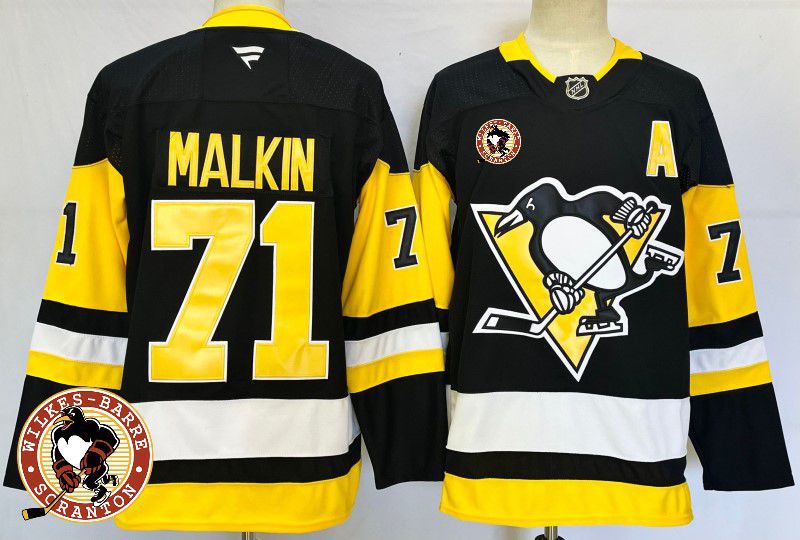Men Pittsburgh Penguins #71 Malkin Black Fanatics 2025 NHL Jersey style 4->pittsburgh penguins->NHL Jersey